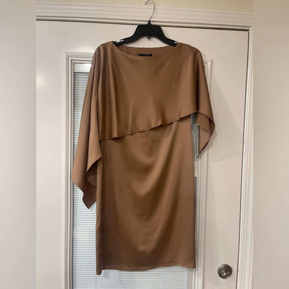 Posh Couture Dress with attached Over the Shoulder shawl